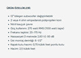 İNFİNİTY REFERANCE 1270  30 CM SUBWOOFER 275RMS
