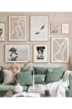 8 Parça Ahşap Çerçeve Görünümlü Mdf Tablo Seti - ARTAVESSAYSLMSTKO5