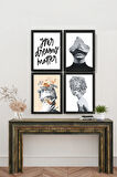 4 Parça Çerçeve Görünümlü Mdf Tablo Seti - ART4CRVDK77
