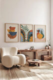 Gerçek Ahşap Çerçeveli 3 Parça 3D Poster Tablo Seti - 3DARTSOHOSET2