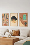 Gerçek Ahşap Çerçeveli 3 Parça 3D Poster Tablo Seti - 3DARTSOHOSET5