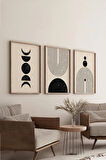 Gerçek Ahşap Çerçeveli 3 Parça 3D Poster Tablo Seti - 3DARTSOHOSET17