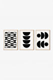 Gerçek Ahşap Çerçeveli 3 Parça 3D Poster Tablo Seti - 3DARTSOHOSET33