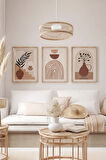 Gerçek Ahşap Çerçeveli 3 Parça 3D Poster Tablo Seti - 3DARTSOHOSET41