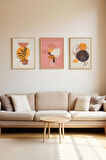 Gerçek Ahşap Çerçeveli 3 Parça 3D Poster Tablo Seti - 3DARTSOHOSET118