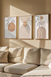 Gerçek Ahşap Çerçeveli 3 Parça 3D Poster Tablo Seti - 3DARTSOHOSET129
