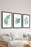 3 Parça Siyah Çerçeve Görünümlü Mdf Tablo Seti - Set 30