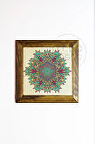 Masif Ahşap Çerçeveli Taş Tablo Pano 26 x 26 cm - Mandala 6