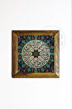 Masif Ahşap Çerçeveli Taş Tablo Pano 26 x 26 cm - Çini 2
