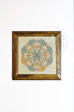 Masif Ahşap Çerçeveli Taş Tablo Pano 26 x 26 cm - Yaşam Çiçeği 2