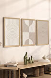 3 Parça Ahşap Çerçeve Görünümlü MDF Poster Tablo Seti - Set 22