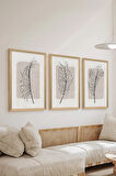 3 Parça Ahşap Çerçeve Görünümlü MDF Poster Tablo Seti - Set 75