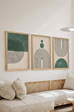 3 Parça Ahşap Çerçeve Görünümlü MDF Poster Tablo Seti - Set 19