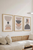 3 Parça Ahşap Çerçeve Görünümlü MDF Poster Tablo Seti - Set 35
