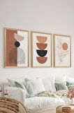 3 Parça Ahşap Çerçeve Görünümlü MDF Poster Tablo Seti - Set 84