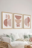 3 Parça Ahşap Çerçeve Görünümlü MDF Poster Tablo Seti - Set 56