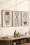 3 Parça Ahşap Çerçeve Görünümlü MDF Poster Tablo Seti - Set 46