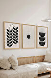 3 Parça Ahşap Çerçeve Görünümlü MDF Poster Tablo Seti - Set 63