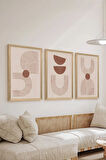 3 Parça Ahşap Çerçeve Görünümlü MDF Poster Tablo Seti - Set 90