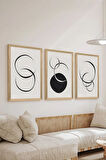3 Parça Ahşap Çerçeve Görünümlü MDF Poster Tablo Seti - Set 79