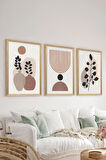 3 Parça Ahşap Çerçeve Görünümlü MDF Poster Tablo Seti - Set 60