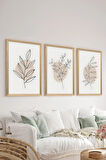3 Parça Ahşap Çerçeve Görünümlü MDF Poster Tablo Seti - Set 32