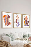 3 Parça Ahşap Çerçeve Görünümlü MDF Poster Tablo Seti - Set 99