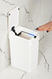 Porsima Me-06 Hareket Sensörlü Sessiz Kapatma Çöp Kutusu Banyo Mutfak Çöp Kovası Kapaklı Banyo Çöp Kovası 2 adet AA Pil 9LT