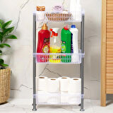 Porsima 5197 3 Katlı Raf - Çok Amaçlı 3 Katlı Evye Altı Düzenleyici Dolap Içi Tezgah Altı Organizer