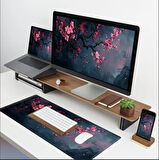 90X40 CM KİRAZ ÇİÇEĞİ TEMALI KAYDIRMAZ TABAN SPEED YÜZEY OYUNCU MOUSE PAD GAMİNG