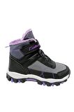 Callion 06F Deri Kız Çocuk Sneakers Bot Füme Siyah Lila