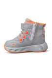 Picasso Kids 094 Deri Bebe Sneaker Bot Gri Turuncu