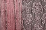 ÖRÜMCEK  MODEL PEMBE RENK İP PERDE HAZIR DÜĞMELERİ DİKİLMİŞ İP PERDE 300*280 cm