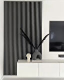 240 CM 12 ADET KENDİNDEN YAPIŞKANLI 8 MM AHŞAP ÇITA - ANTRASİT GRİ