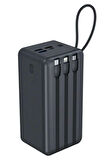 50.000mAh 22.5W Siyah LCD 1xMicro 2xTyp-C 3xUsb Port Taşınabilir Şarj Cihazı Powerbank Hp-255
