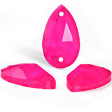 Gymo Premium Delikli Dikme Kristal Taş Teardrop 10.5*18mm N08 Rose Neon (28 Ad)
