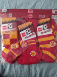Şirin Taraftar Çocuk Çorabı 3 Adet -Galatasaray Taraftar Çorabı 