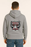 Around The World Touring Baskılı Oversize Hoodie – Vibe of Speed Unisex Kapüşonlu Sweatshirt