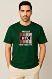Erkek - Kadın %100 Pamuk New York City Parshey Baskılı Yarım Kollu Bisiklet Yaka T-Shirt