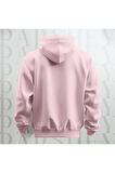 Happy Valentine's Day Kalp Desenli Kapüşonlu Oversize Sweatshirt Hoodie Kalın Kumaş 3 İplik Şardonlu