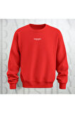 Life's a Circus Baskılı Kalın Kumaş 3 İplik Şardonlu Oversize Bisiklet Yaka Sweatshirt