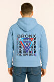 Bronx New York Baskılı Oversize Hoodie – Geometrik Renkli Arka Tasarım Unisex Kapüşonlu Sweatshirt