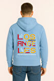 Los Angeles City Lights Baskılı Oversize Hoodie – Unisex Sokak Stili Kapüşonlu Sweatshirt