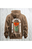 Self Discovery Baskılı Kapüşonlu Oversize Sweatshirt Hoodie Kalın Kumaş 3 İplik Şardonlu