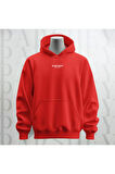 Paralı Teddy Sırt Baskılı Kapüşonlu Unisex Oversize Sweatshirt Hoodie Kalın Kumaş 3 İplik Şardonlu