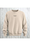 Merry Christmas Noel Baba Sırt Baskılı 3 İplik Şardonlu Oversize Bisiklet Yaka Sweatshirt