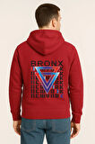 Bronx New York Baskılı Oversize Hoodie – Geometrik Renkli Arka Tasarım Unisex Kapüşonlu Sweatshirt