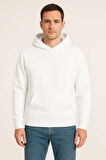 Erkek - Kadın Basic Kapüşonlu Sweatshirt - Oversize Rahat Kalıp Hoodie