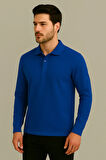 Regular Fit %100 Pamuk Polo Yaka Uzun Kollu Basic T-Shirt