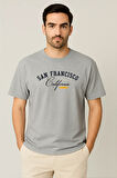 Erkek - Kadın %100 Pamuk San Francisco Baskılı Yarım Kollu Bisiklet Yaka T-Shirt